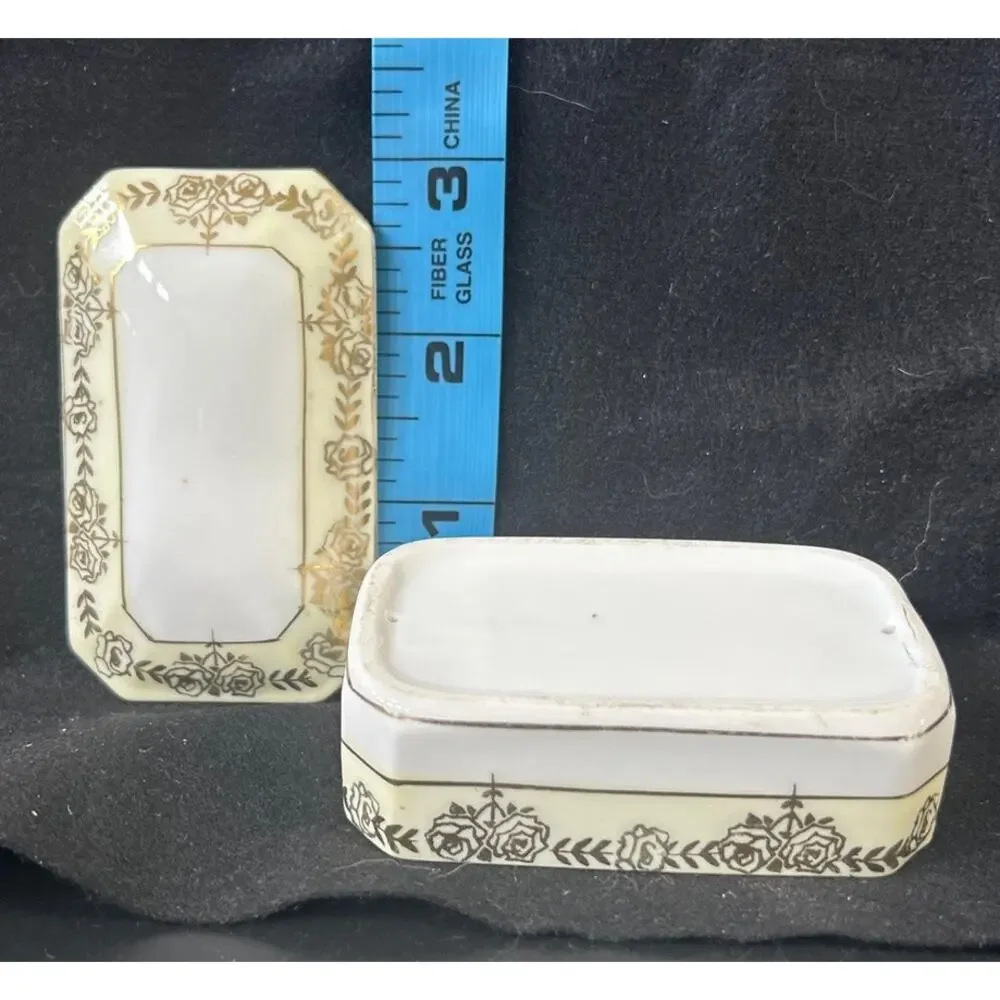 Victorian Porcelain Trinket Box With Lid